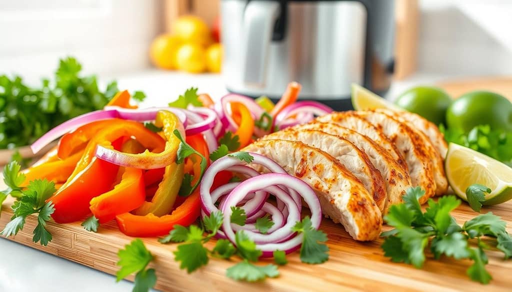 Preparing Air Fryer Fajitas