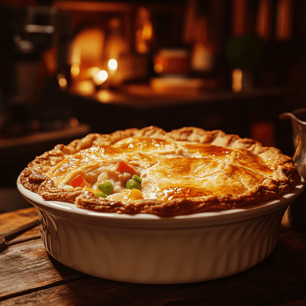 Cozy Chicken Pot Pie with a flaky crust