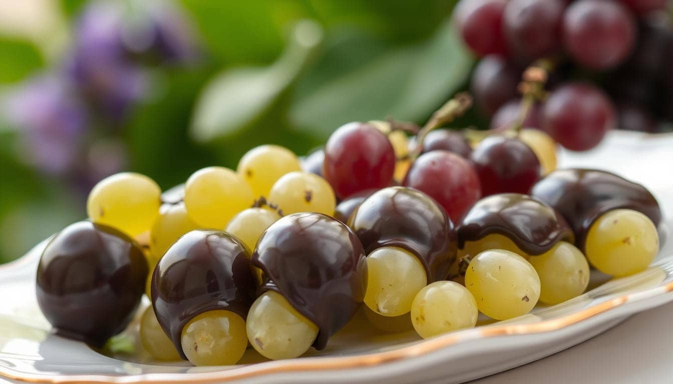 Chocolate covered grapes